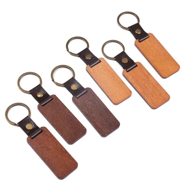 Custom Wooden Leather Key Chain